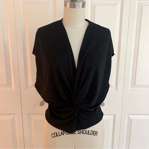 Mango black twist front top